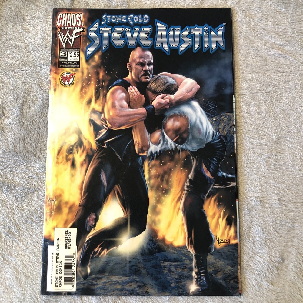 Vtg Stone Cold Steve Austin Chaos Comics WWF #3 Jan 2000 Wrestling Comic Book
